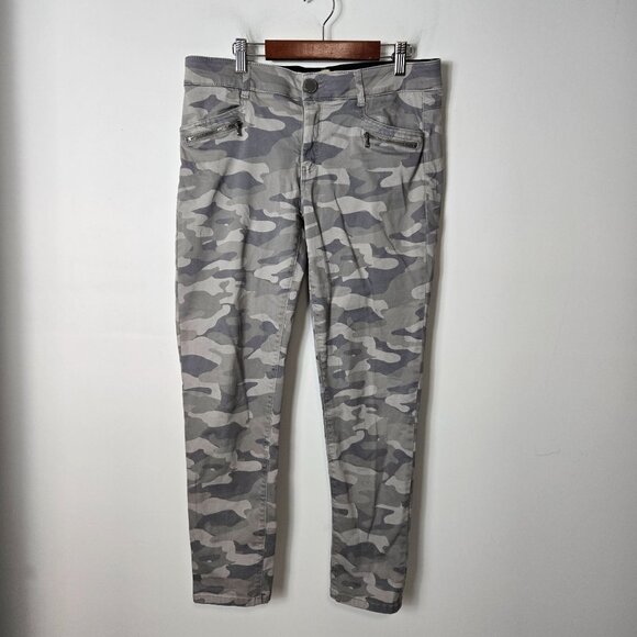 Democracy Ab Technology Ankle Skinny Jeans Gray Camouflage Denim Pants - Picture 1 of 9